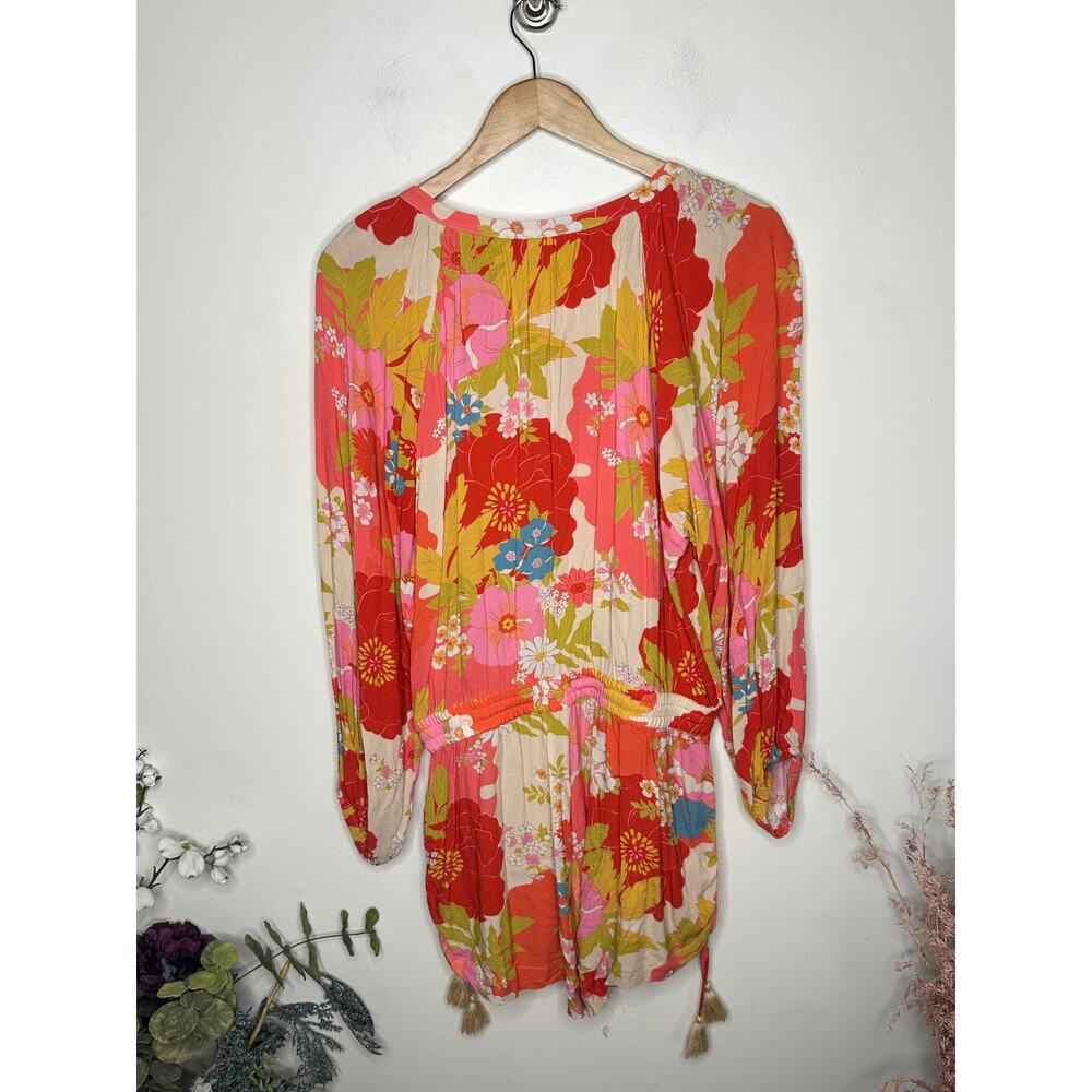 SPELL & THE GYPSY Tyler Romper Chili Floral Bloom Sz XL $249 {3B40} - Picture 3 of 5